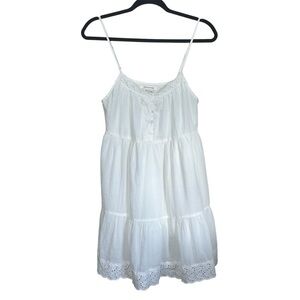Urban Outfitters Vintage Inspired White 100% Cotton Mini Dress Size Small